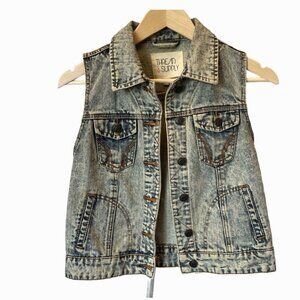 Thread & Supply Womens Gray  Denim Jean Vest